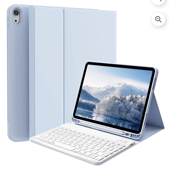 Other - Light Blue Tablet Case with Keyboard